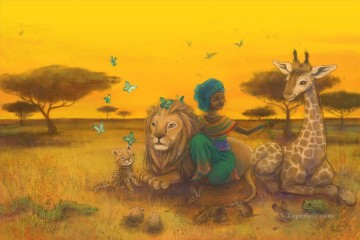 Nuru la princesse africaine par Adelaida Peinture à l'huile